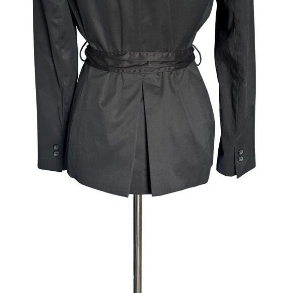 Brooks Brothers Black Double Breasted Belted Short Trench Coat | Size 2 - Picture 8 of 10